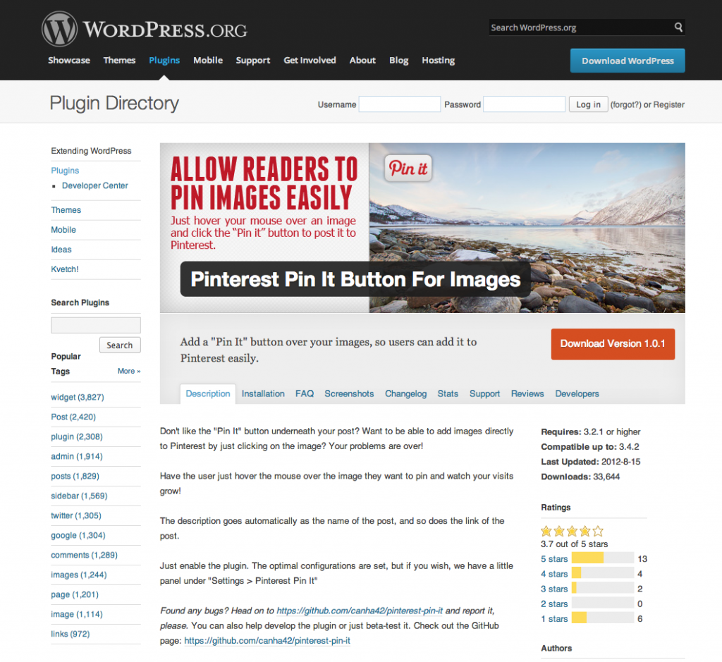 WordPress › Pinterest Pin It Button For Images « WordPress Plugins