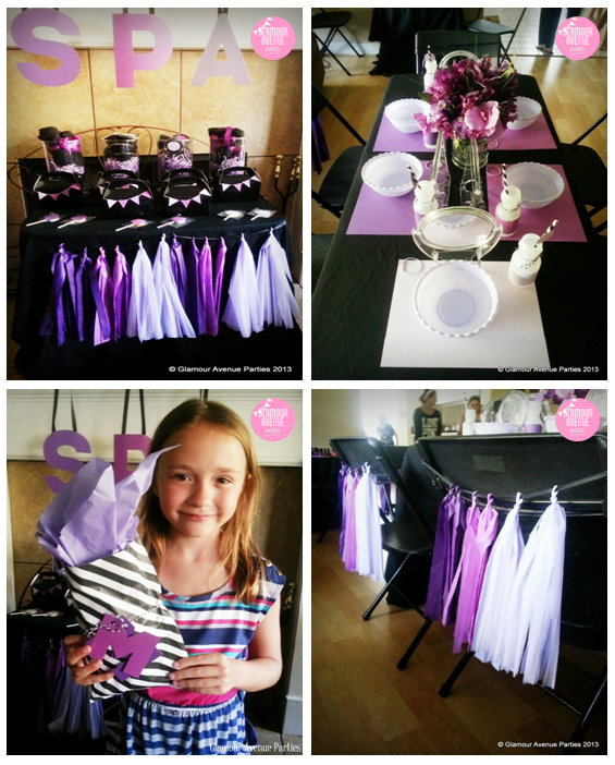 Purple and Black Spa Party Collage