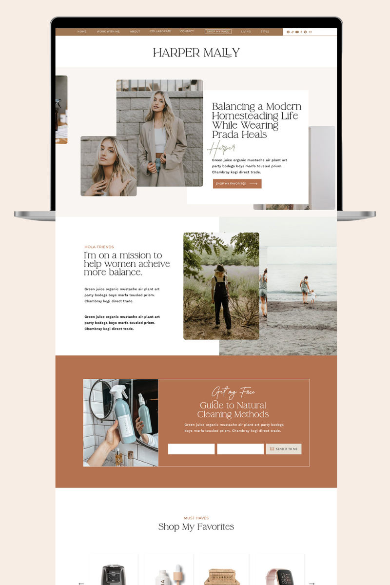 Modern Website Template for Influencers and Bloggers
